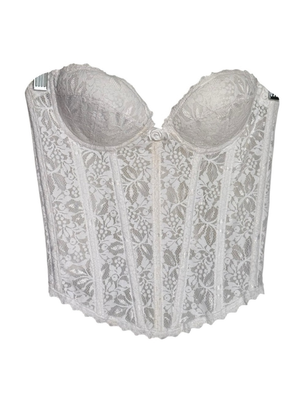 Frederick's of Hollywood Ivory Lace Corset Bustier Vintage Fall Top